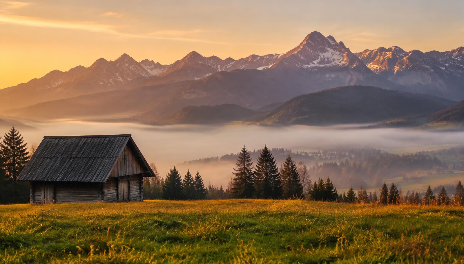 Tatry o świcie widziane z Podhala